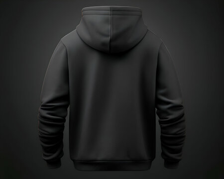 Blank black hoodie mockup. front view. 3d rendering
