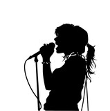Fototapeta  - singer with microphone