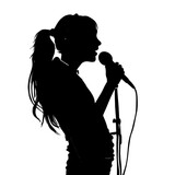 Fototapeta  - silhouette of a person with a microphone