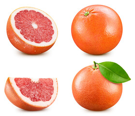 Sticker - Isolated grapefruit with leaf