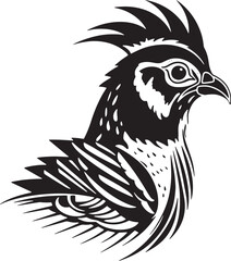 Wall Mural - Feathered Sophistication Monochrome Pheasant Illustration