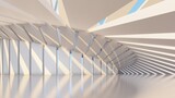 Fototapeta Przestrzenne - Abstract architecture background geometric tunnel 3d render