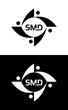 ABA logo. S M D design. White ABA letter. SMD, S D M letter logo design. Initial letter SMD letter logo set, linked circle uppercase monogram logo. S M D letter logo vector design two 