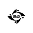 ABA logo. S M D design. White ABA letter. SMD, S D M letter logo design. Initial letter SMD letter logo set, linked circle uppercase monogram logo. S M D letter logo vector design