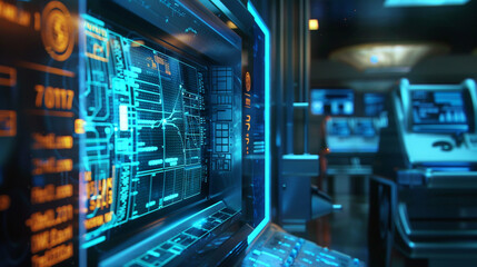 Poster - futuristic digital technology concept, modern cyber tech network protection, cyber security technolo