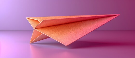 Poster - An isolated icon on a purple background of a 3D cartoon paper airplane with an envelope. Letter sent by email. Online social media marketing. Subscribe to newsletter.