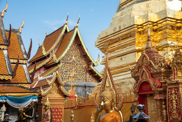 Wall Mural - Wat Phra That Doi Suthep Ratchaworawihan Temple is the most famous landmark in Chiang Mai, Thailand