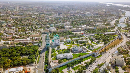 Poster - Aerial view of the Astrakhan Kremlin, historical and architectural complex. Russia, Astrakhan