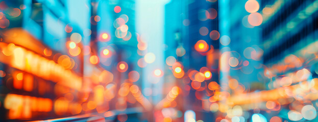 Wall Mural - abstract night lights, view of a modern futuristic cityscape. defocused image of an urban street bet