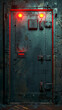 A heavy, sealed bunker door, the warning lights flashing as you tap the screen, mobile phone wallpaper