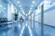 © Planum - Interior background of a clinic that is blurry and big. Generative Ai