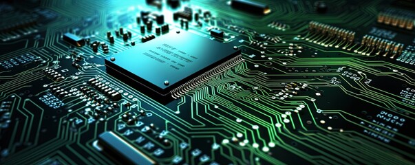 Aufkleber - computer circuit board micro chip