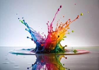 Abstract Splash Full Color on a white Background Generative Ai (11)