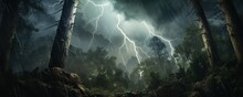 Lightning Bolt In The Forest