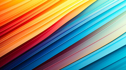 Poster - Vibrant Diagonal Stripes in Warm and Cool Hues Creating Dynamic Energy and Motion, Ideal for Backgrounds in Design and Creative Projects