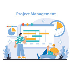 Poster - Strategy and management concept. Flat vector illustration.