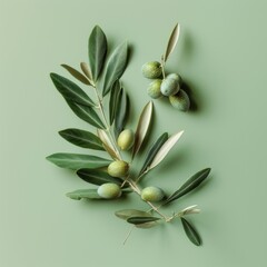 Sticker - green olives on a branch