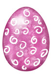 Fototapeta Dinusie - colorful watercolor easter egg with white ornament on white background
