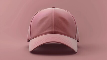 Wall Mural - Impressive Up View Realistic Cap Mock Up In Ash Rose Color. Add your brand designs or logo on this realistic hat mock up.