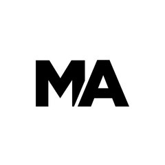 Poster - Letter M and A, MA logo design template. Minimal monogram initial based logotype.