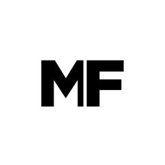 Poster - Letter M and F, MF logo design template. Minimal monogram initial based logotype.