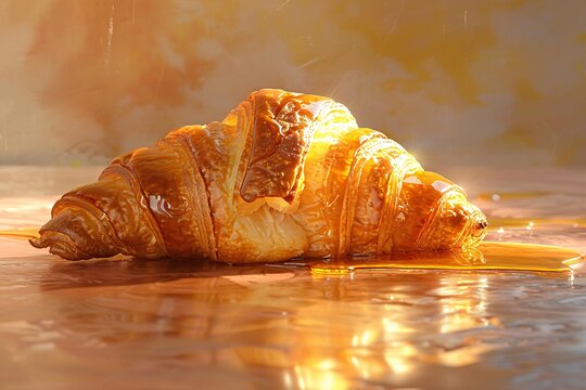 a croissant with a liquid on it