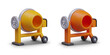 © ArtHub007 - Set of empty concrete mixers of different colors. Electrical equipment
