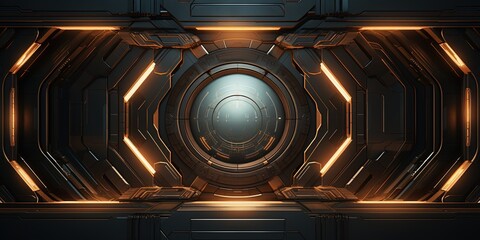 Poster - Scifi design external panels abstract. light color. illustration. Space station, spaceship, or starship Sci-fi style futuristic facility. surface abstract design.