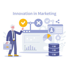 Poster - innovation in marketing concept. vector illustration