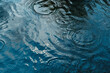 Detailed view of water surface showing concentric ripples expanding from a point of disturbance