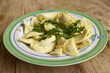 meat ravioli with butter and parsley