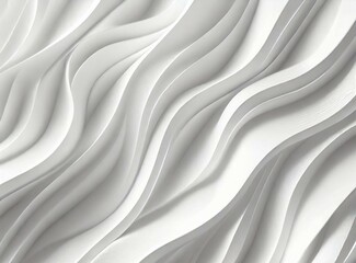 Poster - illustration white seamless pattern waves light and shadow. Wall decorative panel.