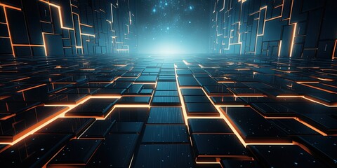Poster - Scifi external panels abstract.