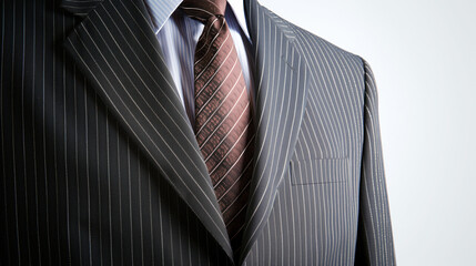 Poster - A well-fitted men's pinstripe suit, symbolizing authority and business attire