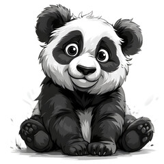 Wall Mural - Cute Panda Clipart