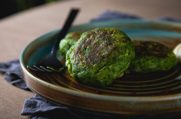 Wall Mural - Vegetarian broccoli cutlets