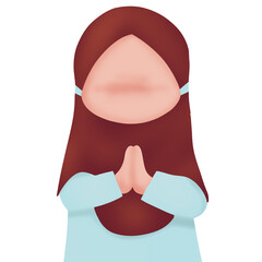 Ilustrasi anak berjilbab 