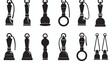 Referee whistle icon silhouettes. Vector illustration