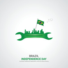 Wall Mural - brazil independence day. brazil independence day creative ads design. social media post, vector, 3D illustration.