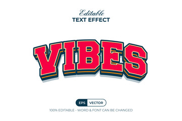 Poster - Vibes Text Effect 3D Curved Layered Color Style.