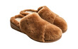 Cozy Brown Sheepskin Slippers isolated on transparent Background