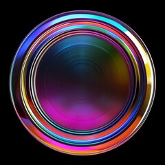 Poster - Futuristic Rainbow Circle Interface. Generative ai