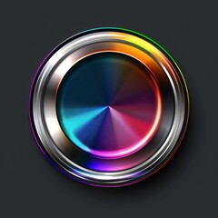 Poster - Futuristic Rainbow Circle Interface. Generative ai