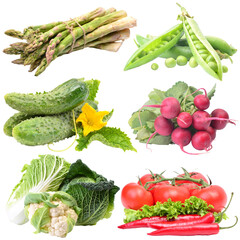 Poster - Fresh vegetables isolated on white