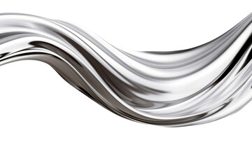 Wall Mural - Metallic flow swirl wave or intertwined isolated on transparent background, Curvy metal shape, abstract motion liquid twisted.