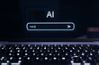 © terovesalainen - AI prompt in chat screen. Artificial intelligence in generative chatbot. Command to generate text or image with new tech. Digital robot technology in computer. Machine learning and virtual assistant.