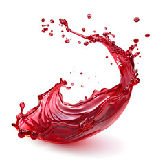 Wall Mural - Dark red color juice liquid wave Isolated on white background