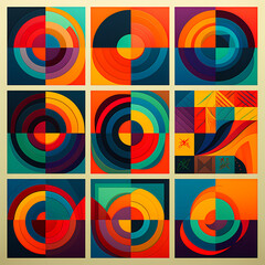 Poster - Abstract geometric patterns in vibrant colors.