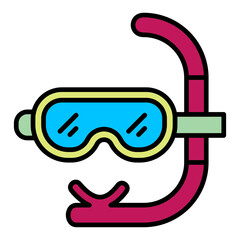 Wall Mural -   Snorkel Mask line filled icon