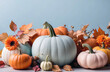 © AkosHorvathWorks - Colorful halloween pumpkins autumn decoration, holiday seasonal concept.